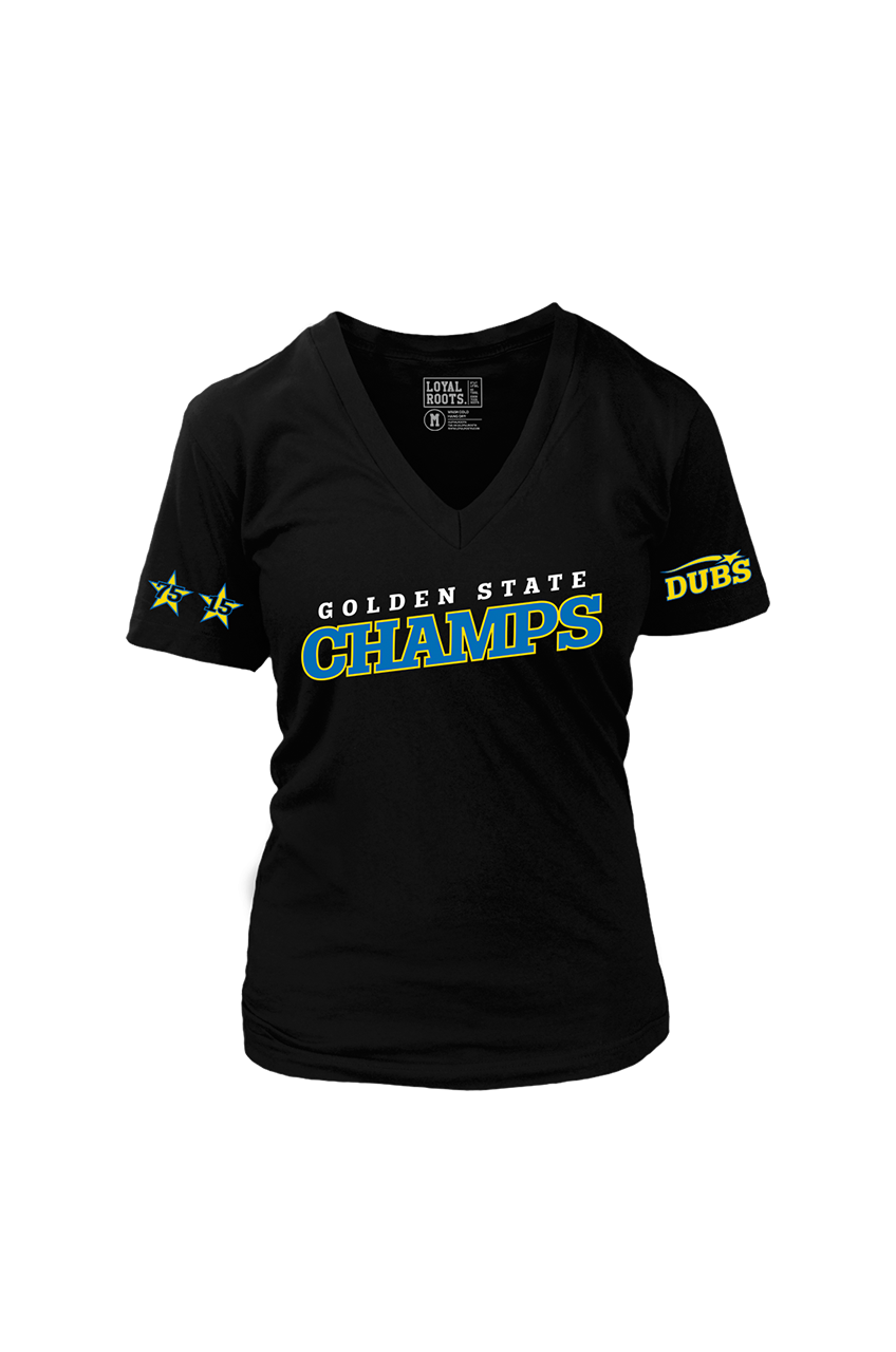 New Era Golden State Warriors NBA Finals Champs V-Neck T-Shirt Women's  MEDIUM